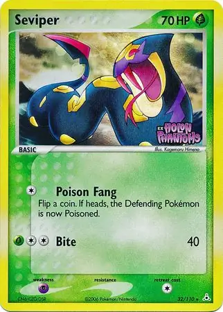 Seviper Reverse Holo Pokemon card from Holon Phantoms
