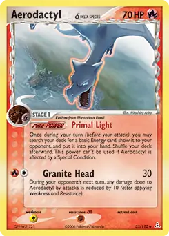 Aerodactyl Pokemon card from Holon Phantoms