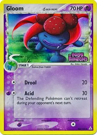 Gloom Reverse Holo Pokemon card from Holon Phantoms