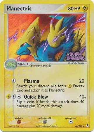 Manectric Reverse Holo Pokemon card from Holon Phantoms