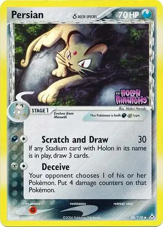 Persian Reverse Holo Pokemon card from Holon Phantoms