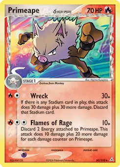 Primeape Pokemon card from Holon Phantoms