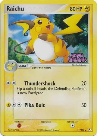Raichu Reverse Holo Pokemon card from Holon Phantoms