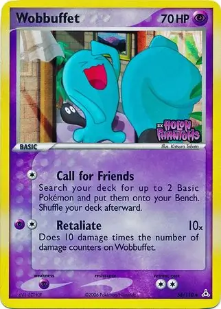 Wobbuffet Reverse Holo Pokemon card from Holon Phantoms