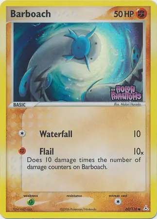 Barboach Reverse Holo Pokemon card from Holon Phantoms