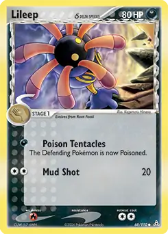 Lileep Pokemon card from Holon Phantoms