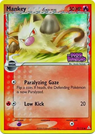 Mankey Reverse Holo Pokemon card from Holon Phantoms