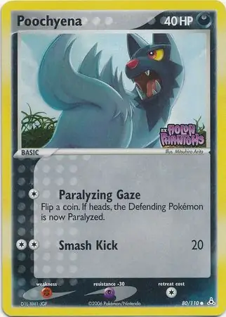 Poochyena Reverse Holo Pokemon card from Holon Phantoms
