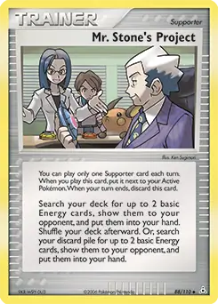 Mr. Stone's Project Pokemon card from Holon Phantoms