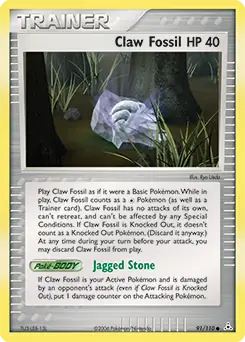Claw Fossil Pokemon card from Holon Phantoms