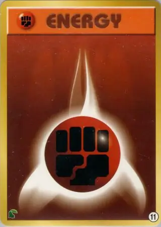 Fighting Energy Pokemon card from Intro Pack Neo (Chikorita)