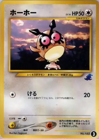 Hoothoot Pokemon card from Intro Pack Neo (Totodile)