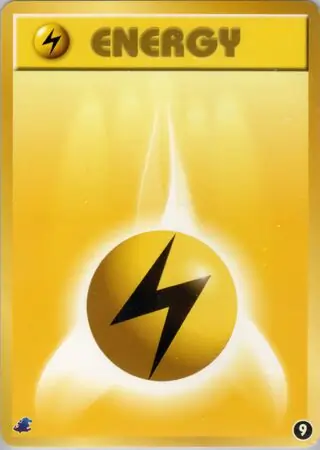 Lightning Energy Pokemon card from Intro Pack Neo (Totodile)