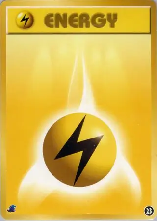 Lightning Energy Pokemon card from Intro Pack Neo (Totodile)