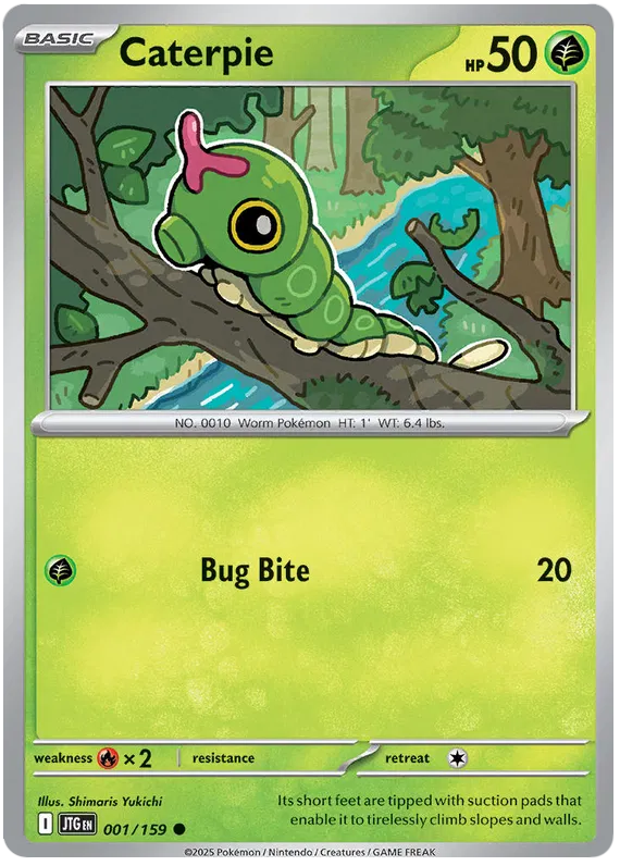 Caterpie Pokemon card from Journey Together