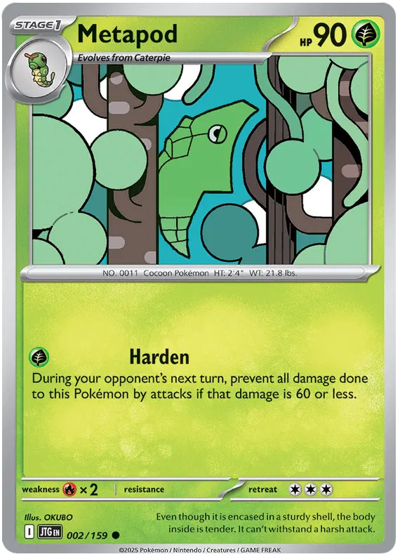 Metapod Pokemon card from Journey Together