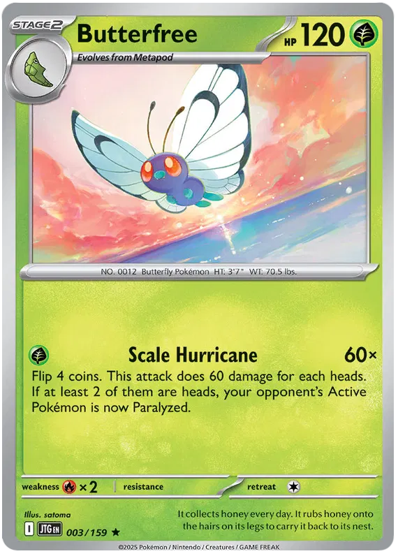 Butterfree Pokemon card from Journey Together