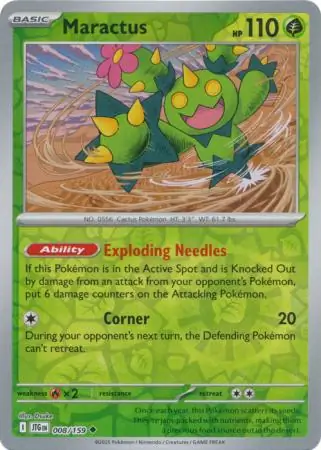 Maractus Reverse Holo Pokemon card from Journey Together