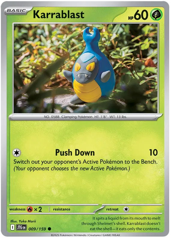 Karrablast Pokemon card from Journey Together