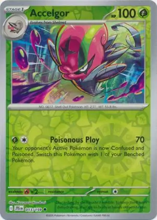 Accelgor Reverse Holo Pokemon card from Journey Together