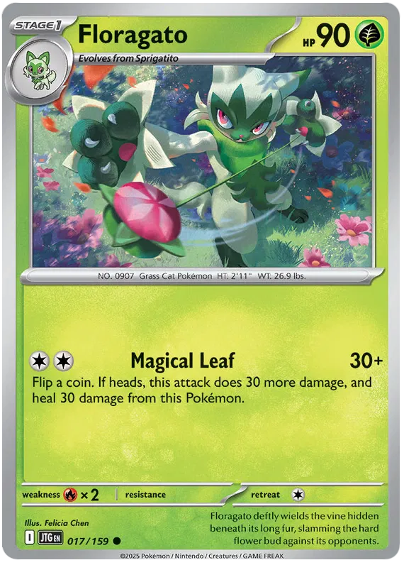 Floragato Pokemon card from Journey Together