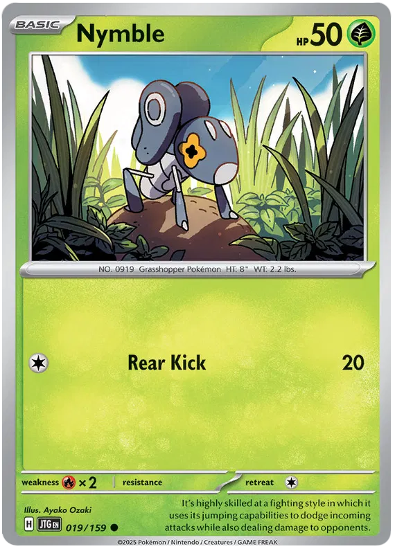 Nymble Pokemon card from Journey Together