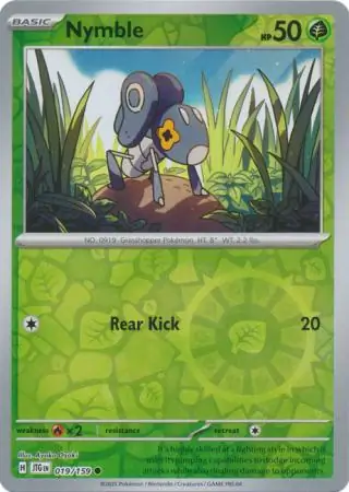 Nymble Reverse Holo Pokemon card from Journey Together