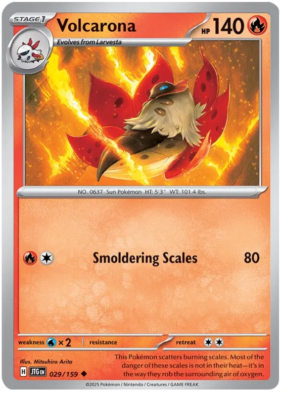 Volcarona Pokemon card from Journey Together