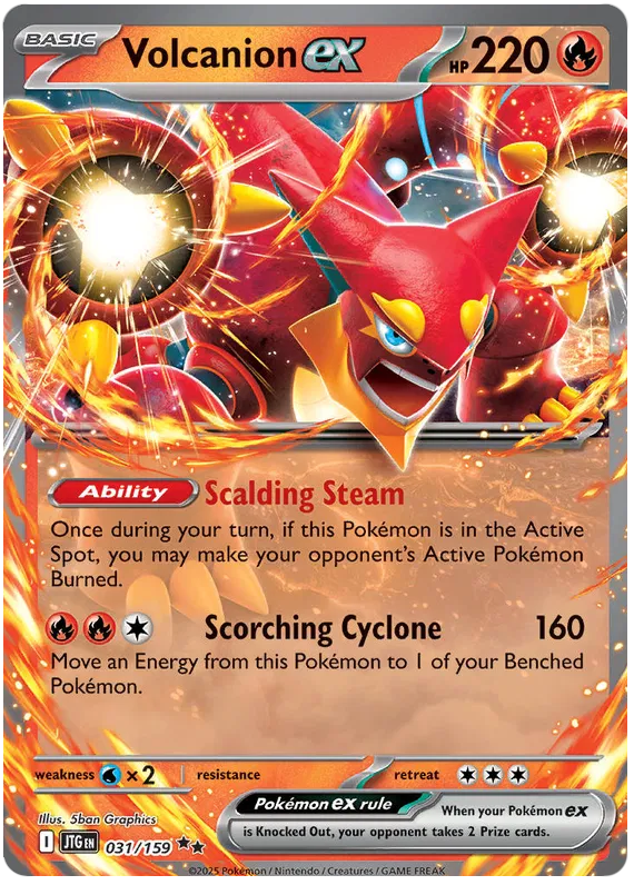 Volcanion ex Pokemon card from Journey Together
