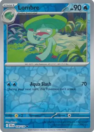 Lombre Reverse Holo Pokemon card from Journey Together
