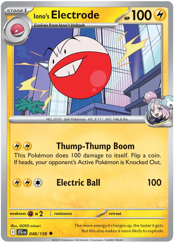 Iono's Electrode Pokemon card from Journey Together