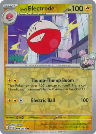 Iono's Electrode Reverse Holo Pokemon card from Journey Together