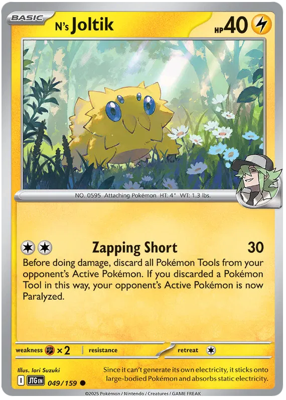 N's Joltik Pokemon card from Journey Together