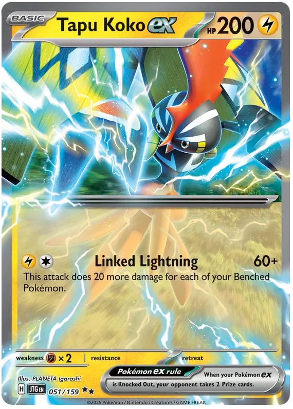 Tapu Koko ex Pokemon card from Journey Together