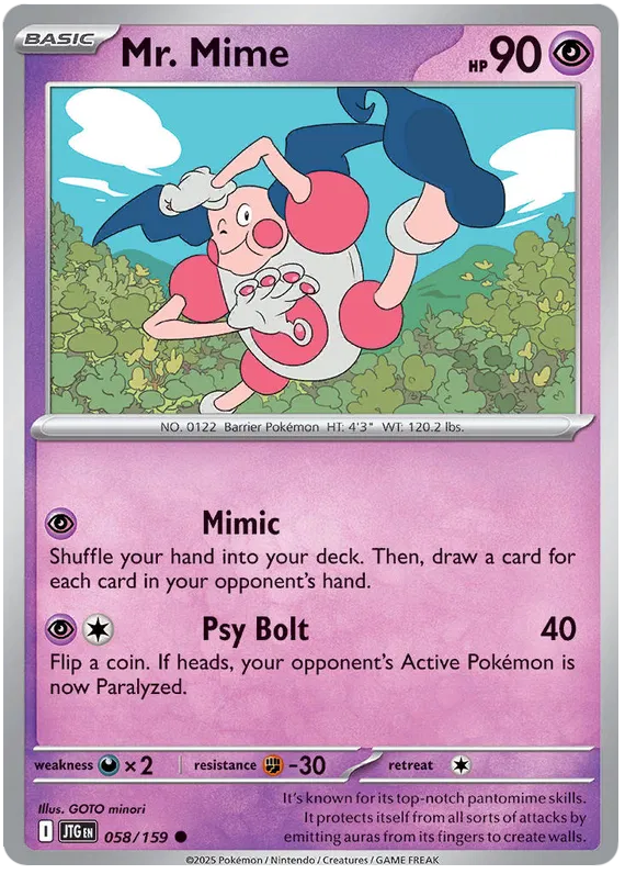 Mr. Mime Pokemon card from Journey Together