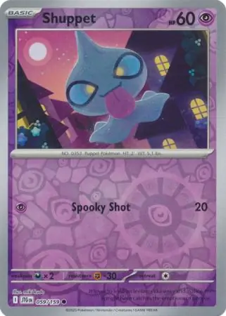 Shuppet Reverse Holo Pokemon card from Journey Together