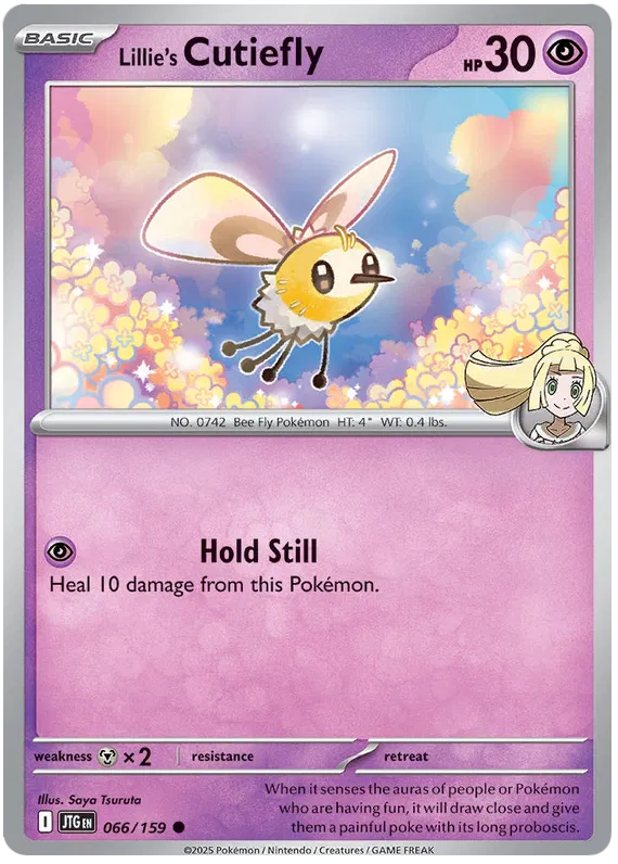 Lillie's Cutiefly Pokemon card from Journey Together