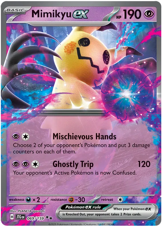 Mimikyu ex Pokemon card from Journey Together