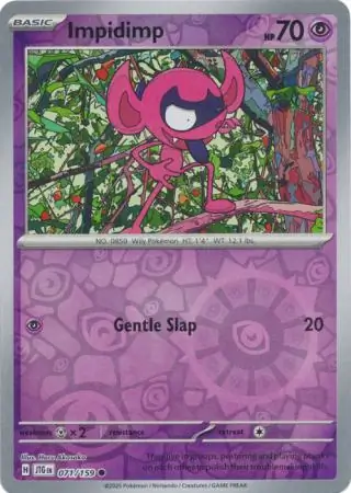 Impidimp Reverse Holo Pokemon card from Journey Together