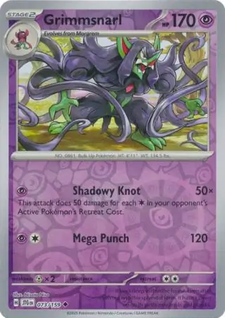 Grimmsnarl Reverse Holo Pokemon card from Journey Together