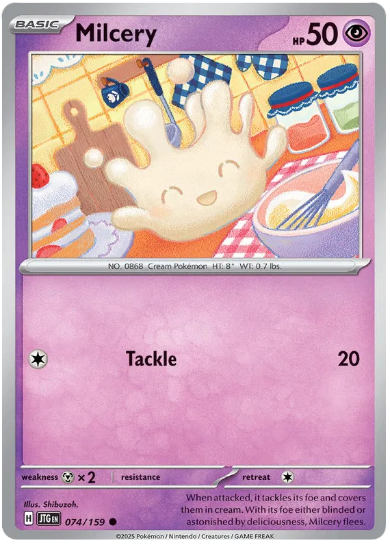 Milcery Pokemon card from Journey Together