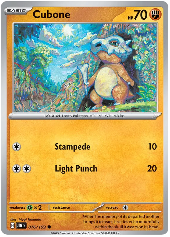 Cubone Pokemon card from Journey Together