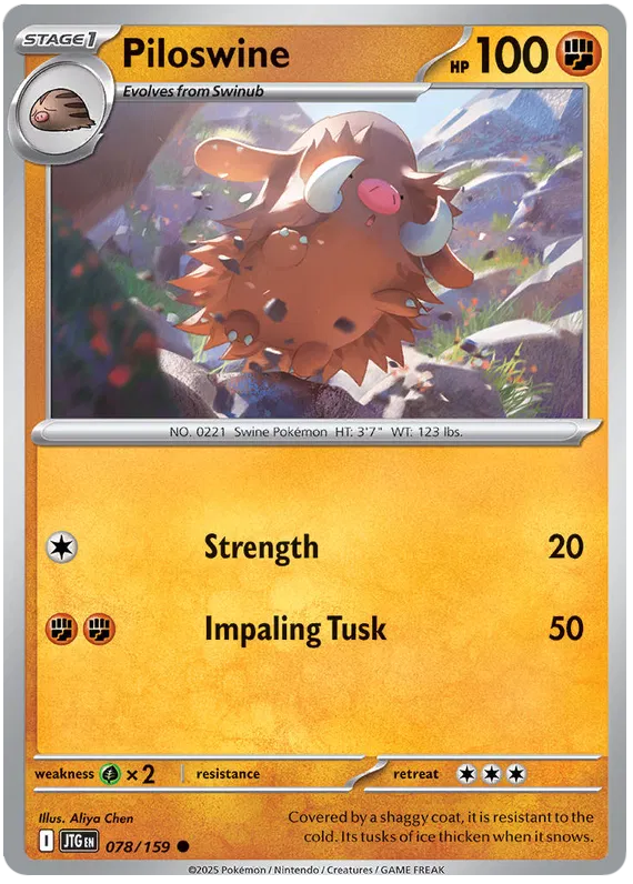 Piloswine Pokemon card from Journey Together