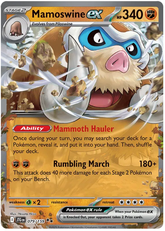 Mamoswine ex Pokemon card from Journey Together