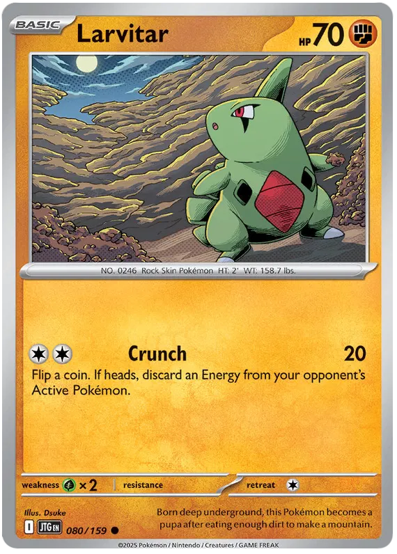 Larvitar Pokemon card from Journey Together