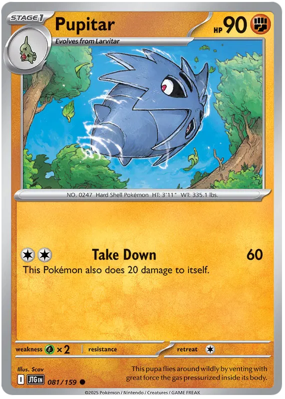 Pupitar Pokemon card from Journey Together