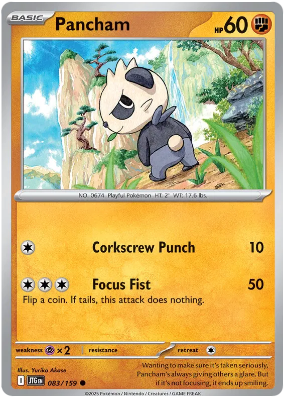 Pancham Pokemon card from Journey Together