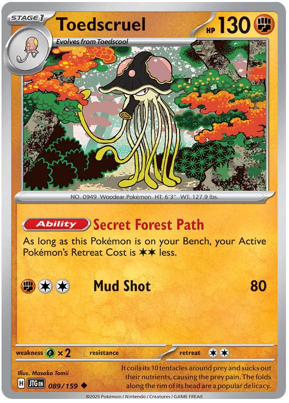 Toedscruel Pokemon card from Journey Together
