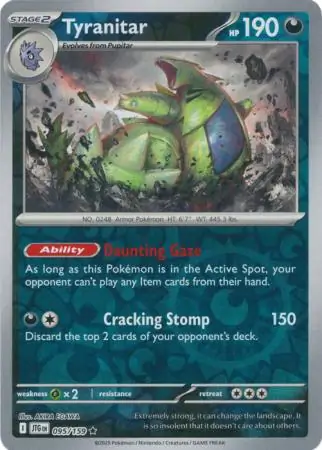 Tyranitar Reverse Holo Pokemon card from Journey Together