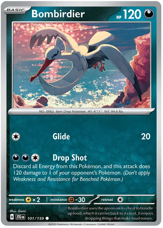Bombirdier Pokemon card from Journey Together
